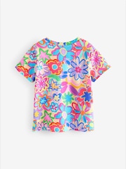 Multi Rainbow Floral Print T-Shirt (3-16yrs) - Image 6 of 8