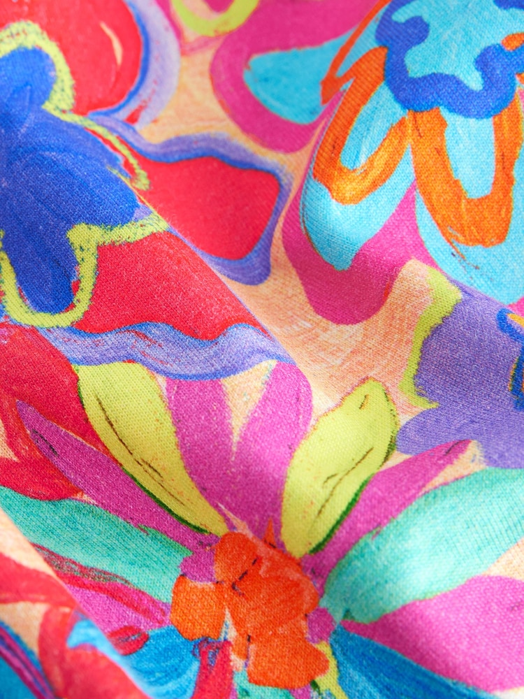 Multi Rainbow Floral Print T-Shirt (3-16yrs) - Image 7 of 8