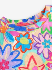 Multi Rainbow Floral Print T-Shirt (3-16yrs) - Image 8 of 8