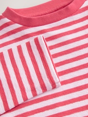 Red/Pink Oversized Long Sleeve Textured 100% Cotton T-Shirt (3-16yrs) - Image 6 of 7