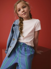 White Ribbed T-Shirt (3-16yrs) - Image 2 of 4