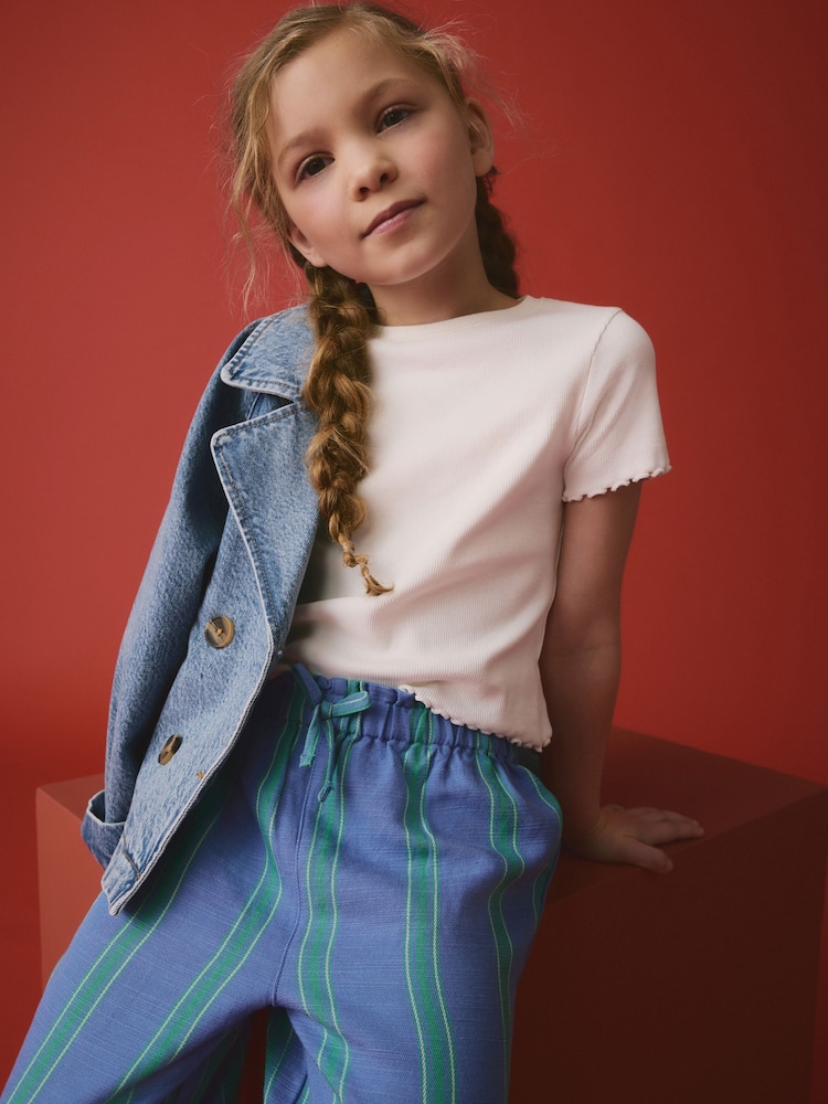 White Ribbed T-Shirt (3-16yrs) - Image 2 of 4