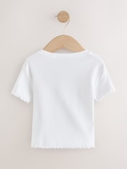 White Ribbed T-Shirt (3-16yrs) - Image 6 of 8