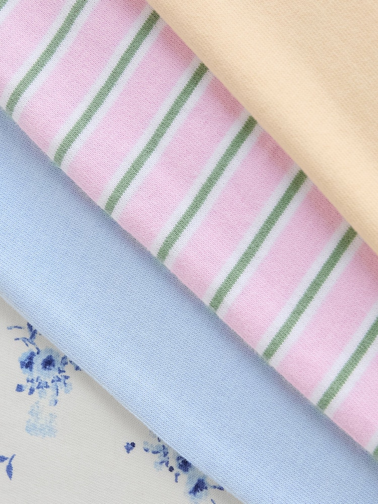 Pink/Blue/White/Yellow T-Shirts 4 Pack (3-16yrs) - Image 7 of 11