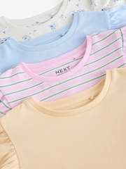 Pink/Blue/White/Yellow T-Shirts 4 Pack (3-16yrs) - Image 8 of 11