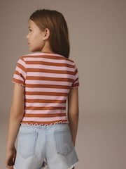Pink/Orange Ribbed T-Shirt (3-16yrs) - Image 2 of 10