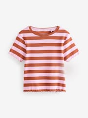 Pink/Orange Ribbed T-Shirt (3-16yrs) - Image 6 of 10