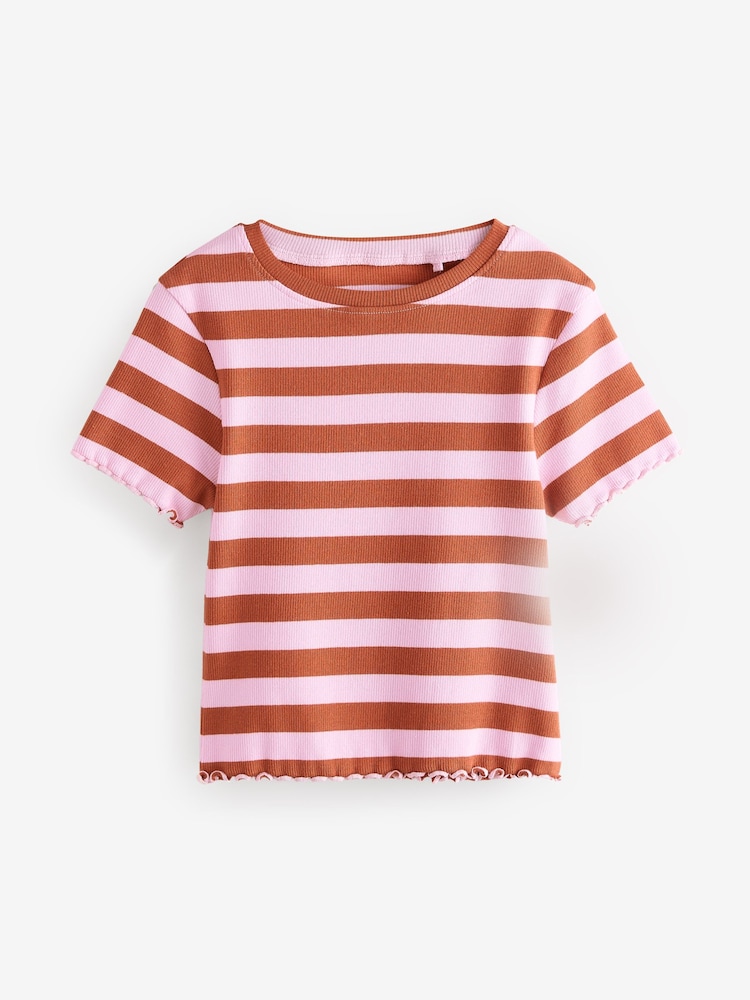 Pink/Orange Ribbed T-Shirt (3-16yrs) - Image 6 of 10
