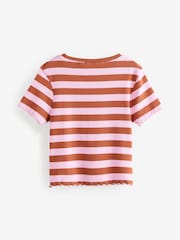 Pink/Orange Ribbed T-Shirt (3-16yrs) - Image 7 of 10