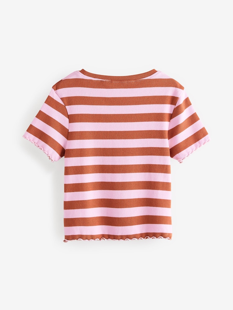 Pink/Orange Ribbed T-Shirt (3-16yrs) - Image 7 of 10