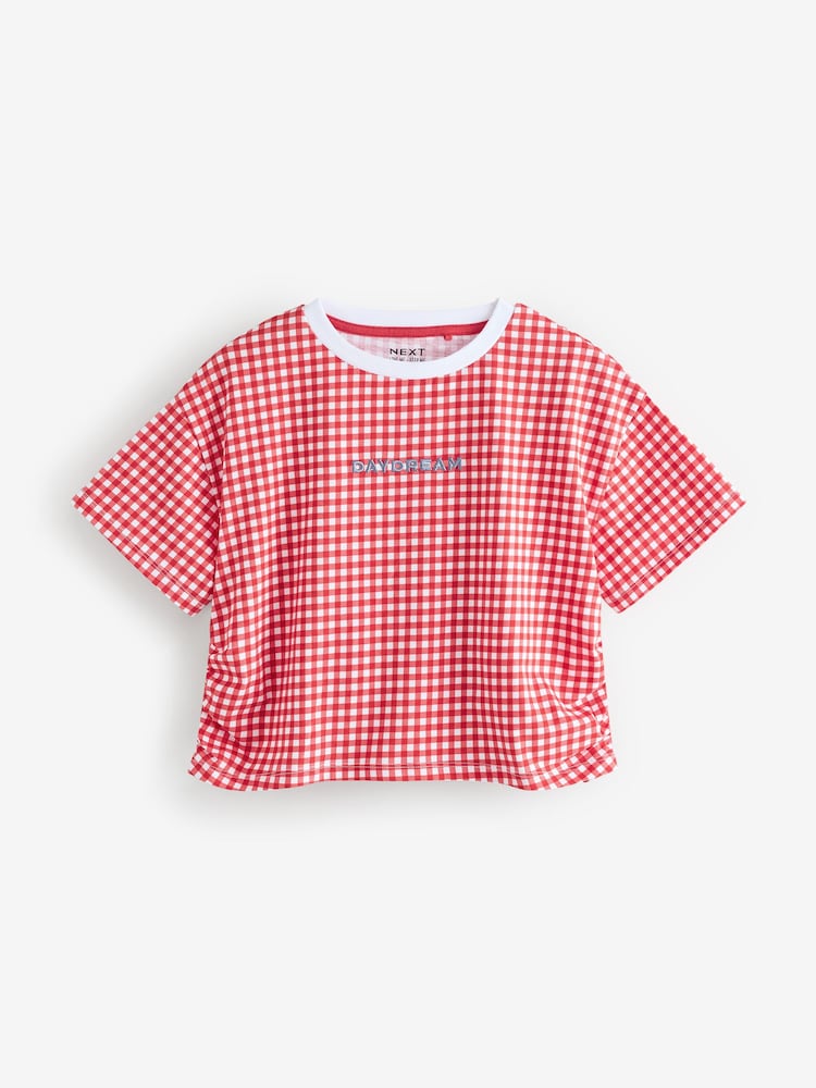 Red/Blue/White Ruche Side Embroidered 100% Cotton T-Shirts 3 Pack (3-16yrs) - Image 5 of 10