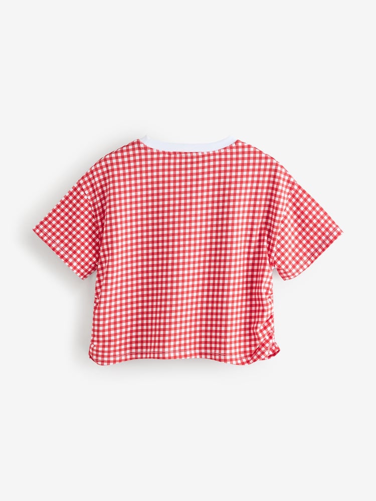 Red/Blue/White Ruche Side Embroidered 100% Cotton T-Shirts 3 Pack (3-16yrs) - Image 6 of 10