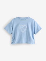 Red/Blue/White Ruche Side Embroidered 100% Cotton T-Shirts 3 Pack (3-16yrs) - Image 7 of 10