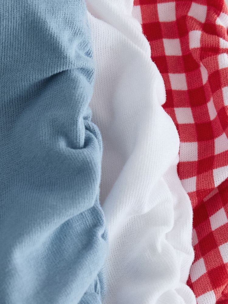 Red/Blue/White Ruche Side Embroidered 100% Cotton T-Shirts 3 Pack (3-16yrs) - Image 9 of 10