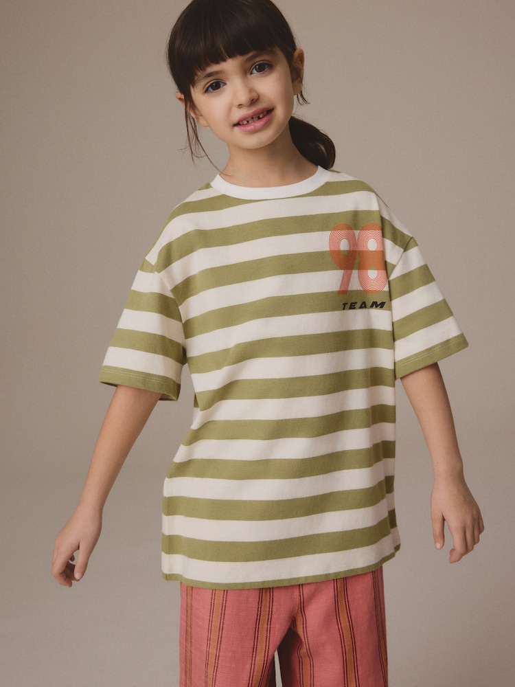 Orange/White/Green 100% Cotton Sports Slogan Oversized T-Shirts 4 Pack (3-16yrs) - Image 2 of 7
