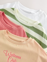 Orange/White/Green 100% Cotton Sports Slogan Oversized T-Shirts 4 Pack (3-16yrs) - Image 6 of 7