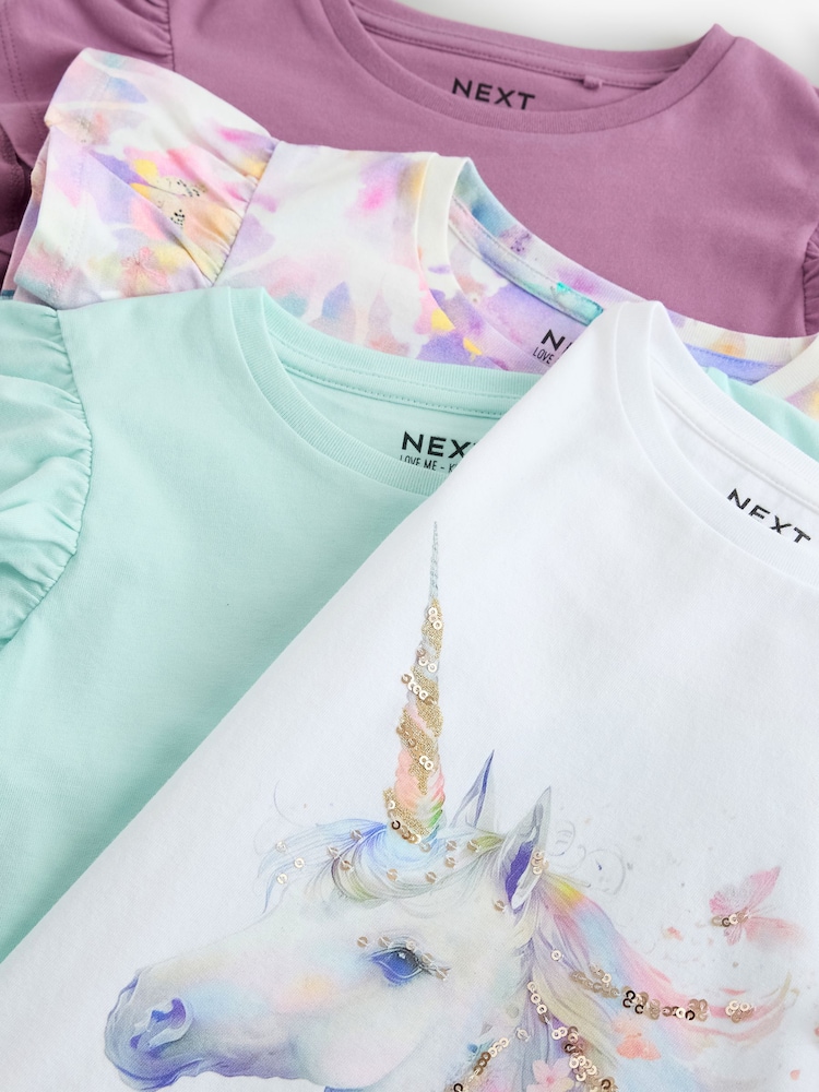 Violett/Petrol - Sequin Unicorn T-Shirts 4 Pack (3-16yrs) - Bild 12 von 12