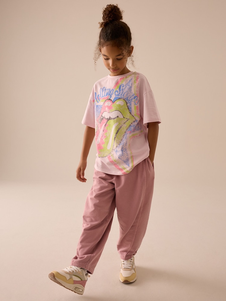 Pink - Oversized Rolling Stones Band License T-Shirt (3-16yrs) - Image 2 of 7