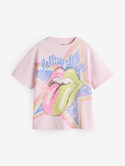 Pink - Oversized Rolling Stones Band License T-Shirt (3-16yrs) - Image 4 of 7