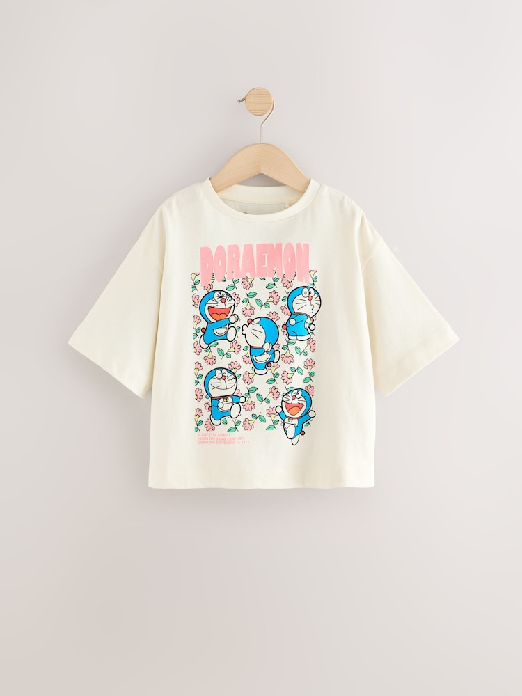 White Doraemon License Graphic 100% Cotton T-Shirt (3-16yrs) - Image 5 of 8