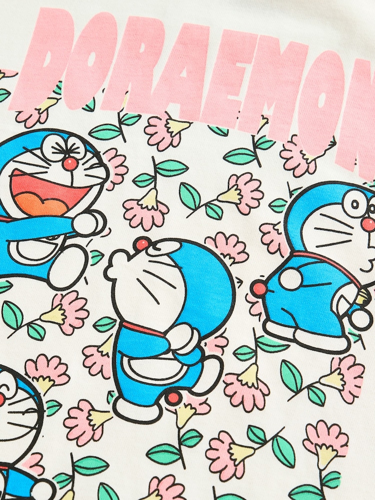 White Doraemon License Graphic 100% Cotton T-Shirt (3-16yrs) - Image 8 of 8