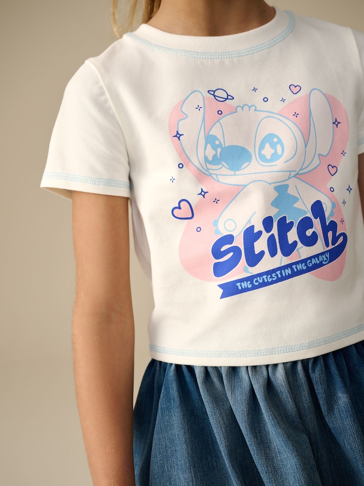 White Cosmic Lilo and Stitch T-Shirt (3-16yrs) - Image 1 of 7