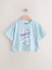 Blue Gingham Cinnamoroll Ruche Side 100% Cotton T-Shirt (3-16yrs) - Image 5 of 8