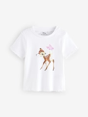 Ecru Pointelle Bambi License 100% Cotton T-Shirt (3-16yrs) - Image 3 of 6