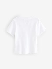 Ecru Pointelle Bambi License 100% Cotton T-Shirt (3-16yrs) - Image 4 of 6