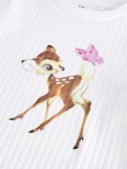 Ecru Pointelle Bambi License 100% Cotton T-Shirt (3-16yrs) - Image 6 of 6