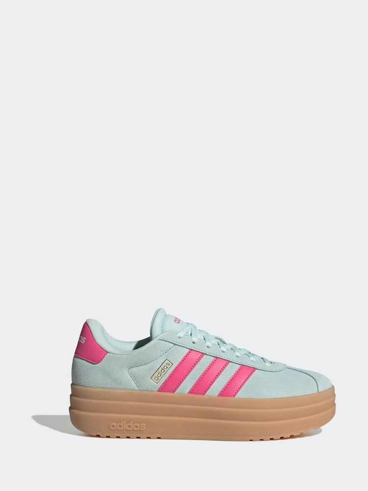 adidas Pink/Green VL Court Bold Trainers - Image 1 of 10