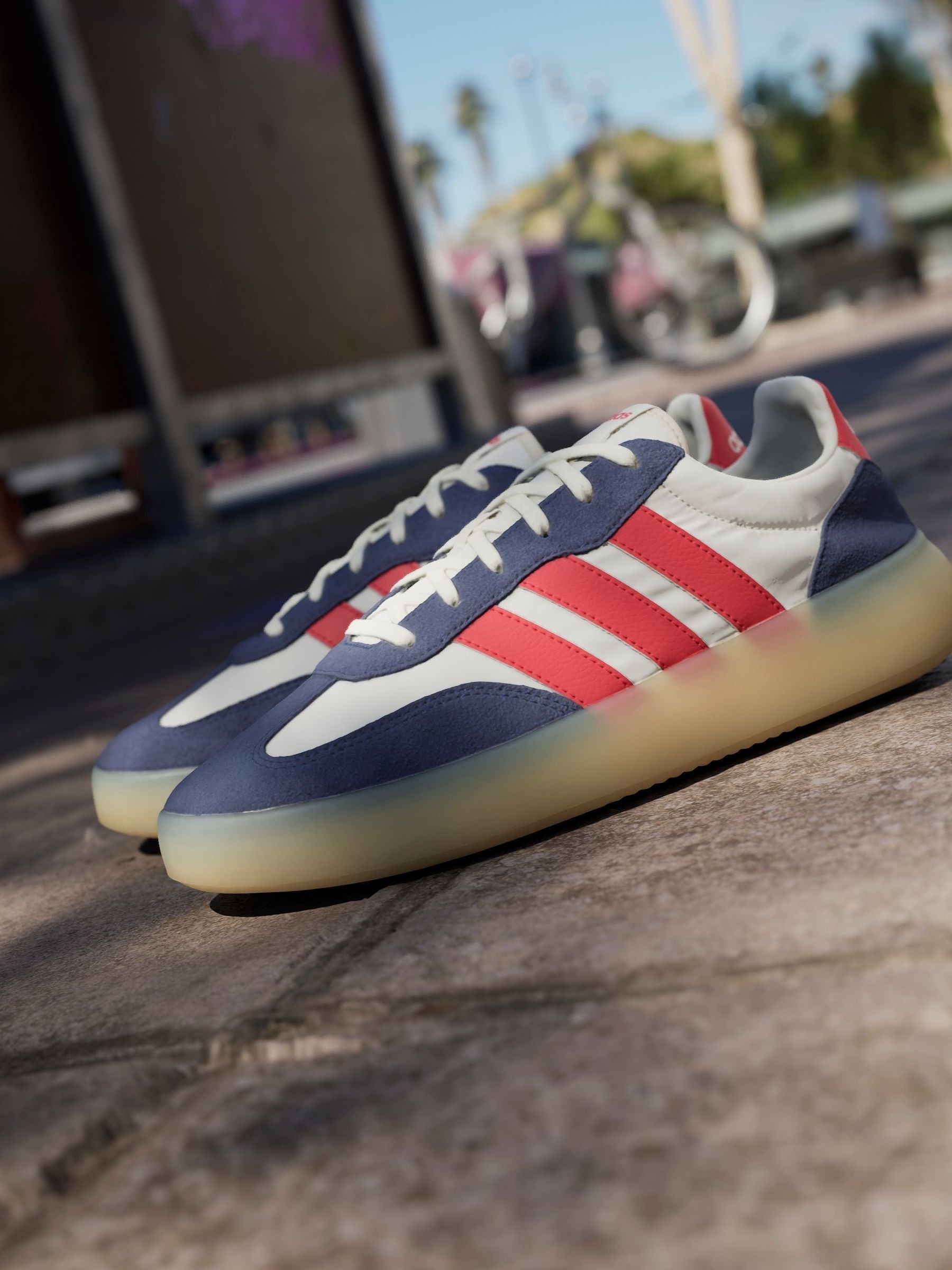 adidas バスケットボールシューズ ホワイト/ネイビー/レッド Buy adidas White/Blue/Red Barreda Decode Trainers from Next USA