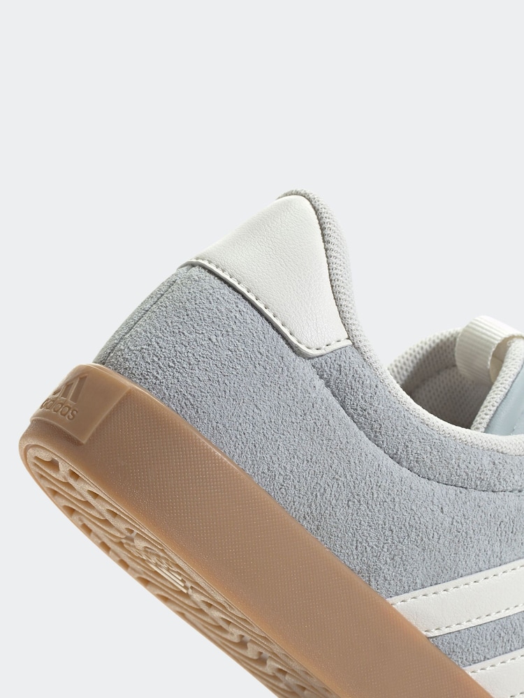 Adidas VL Court 3.0 JR1325 Mens Size 8.5 Grey White Gum Sole New Suede Sneakers Adidas VL Court 3.0 Grey White for sale | eBay main image 4