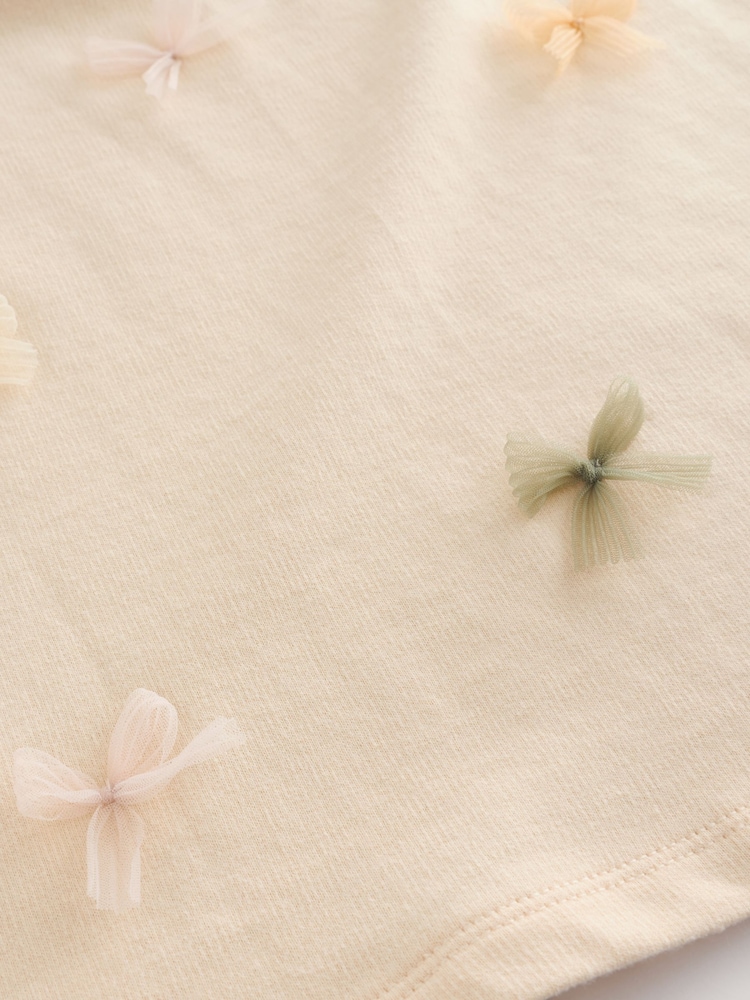 Ecru Boxy Bows T-Shirt (3-16yrs) - Image 6 of 8