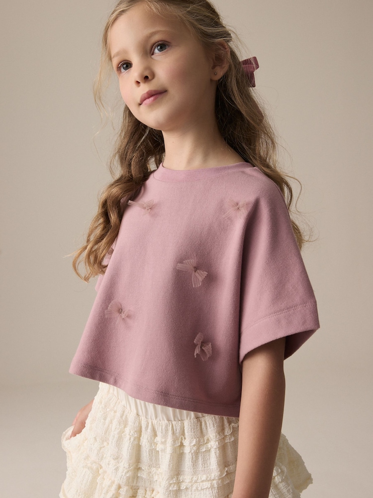 Morado lila - Boxy Bows T-Shirt (3-16yrs) - Imagen 2 de 8 Morado lila - Boxy Bows T-Shirt (3-16yrs) - Imagen 2 de 8