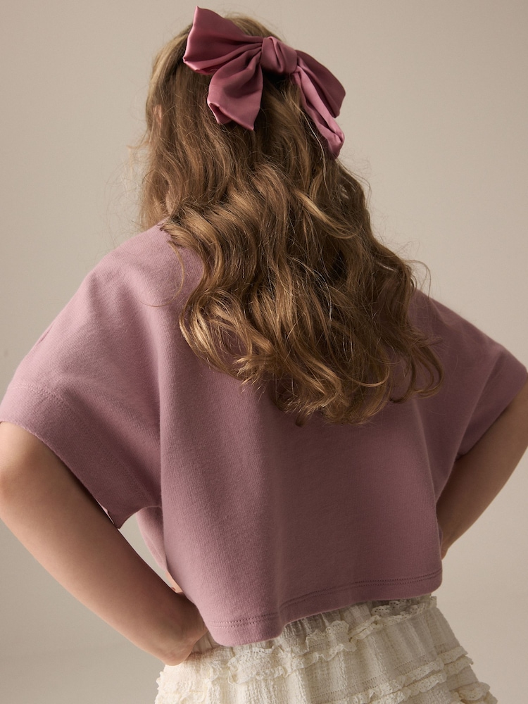 Lilac Purple Boxy Bows T-Shirt (3-16yrs) - Image 3 of 8