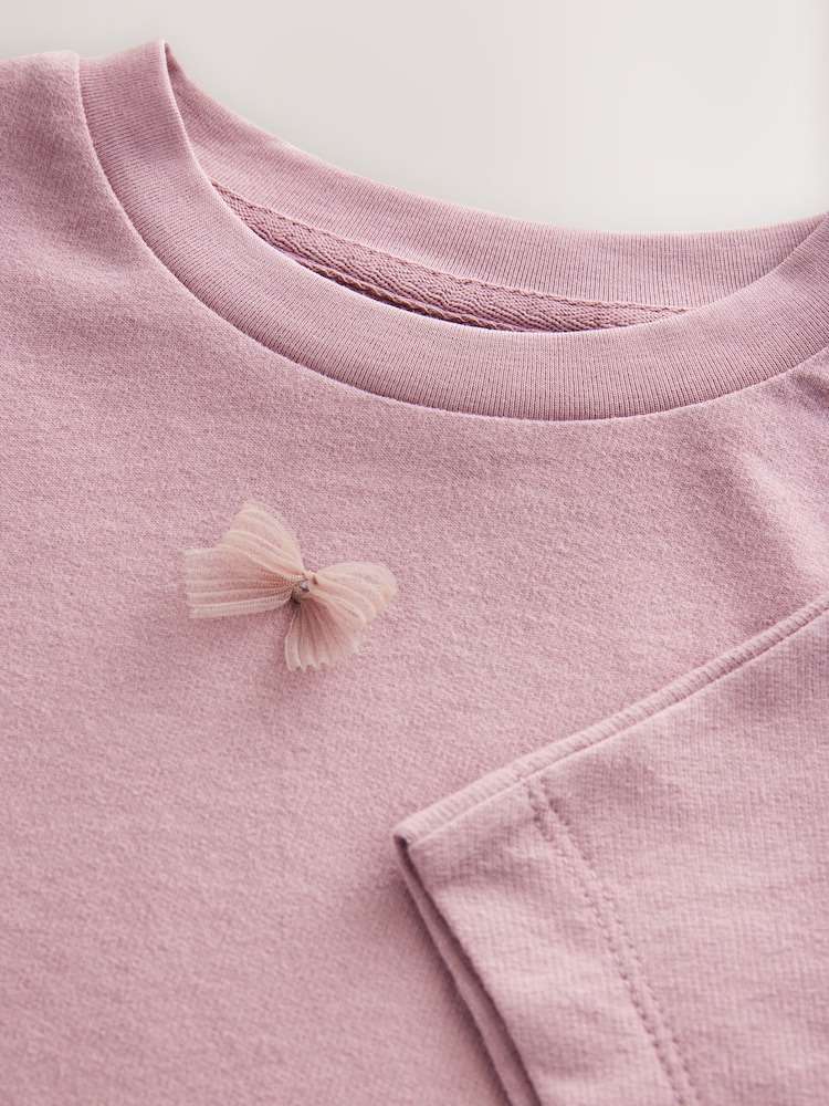 Lilac Purple Boxy Bows T-Shirt (3-16yrs) - Image 7 of 8