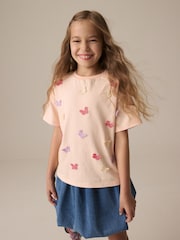 Orange Crochet Butterfly T-Shirt (3-16yrs) - Image 1 of 4