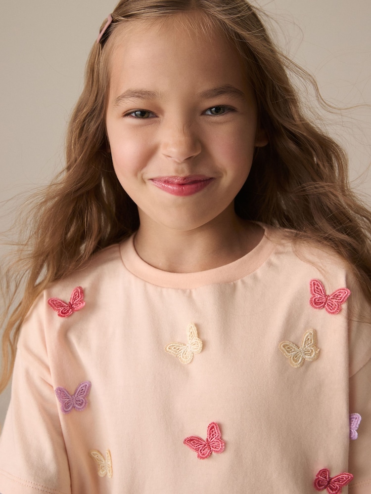 Orange Crochet Butterfly T-Shirt (3-16yrs) - Image 2 of 4