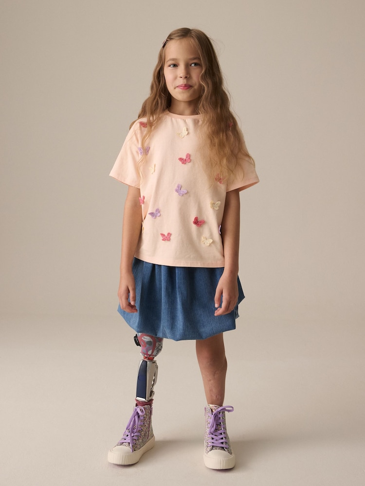 Naranja - Camiseta con mariposa de ganchillo (3-16 años) - Imagen 4 de 4 Naranja - Camiseta con mariposa de ganchillo (3-16 años) - Imagen 4 de 4