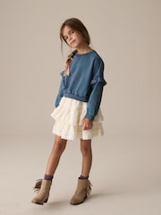 Denim 100% Cotton Embroidered Boxy Long Sleeve Sweatshirt (3-16yrs) - Image 2 of 8