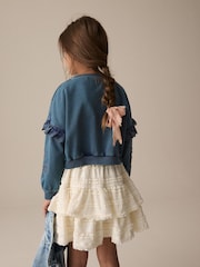 Denim 100% Cotton Embroidered Boxy Long Sleeve Sweatshirt (3-16yrs) - Image 3 of 8