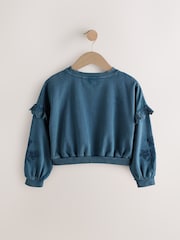 Denim 100% Cotton Embroidered Boxy Long Sleeve Sweatshirt (3-16yrs) - Image 6 of 8