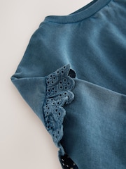 Denim 100% Cotton Embroidered Boxy Long Sleeve Sweatshirt (3-16yrs) - Image 8 of 8