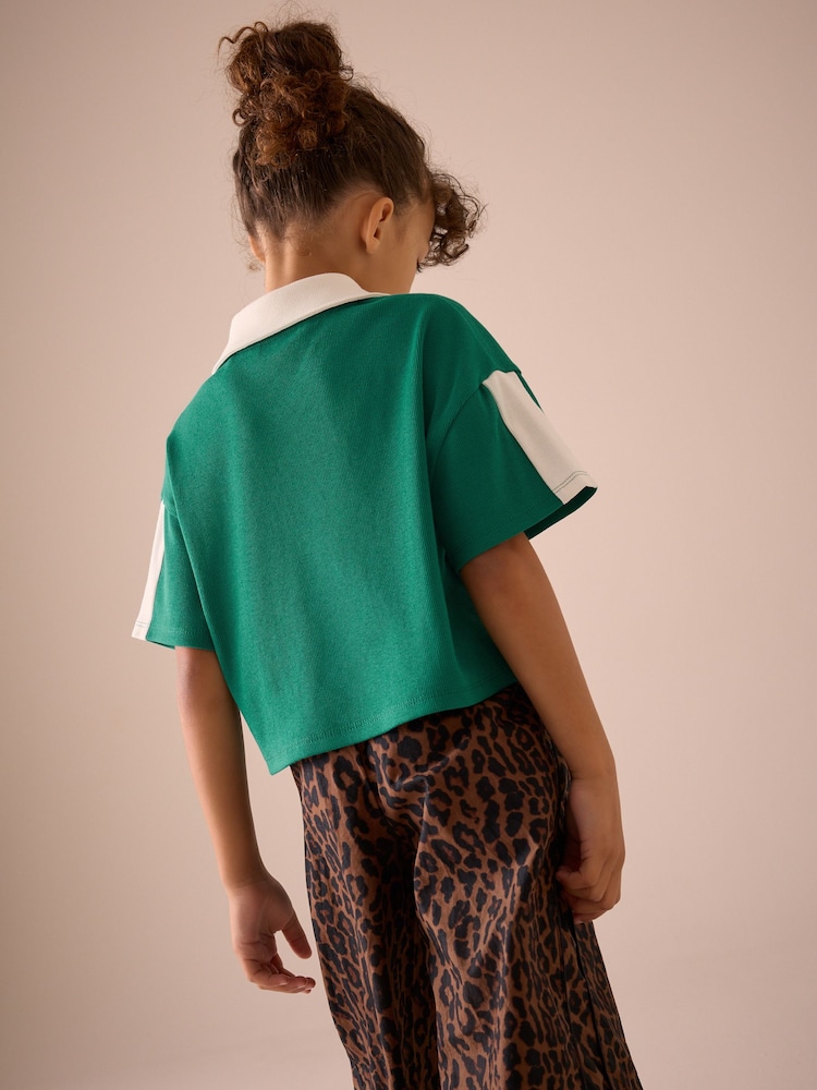 Green Boxy Varsity T-Shirt (3-16yrs) - Image 2 of 8