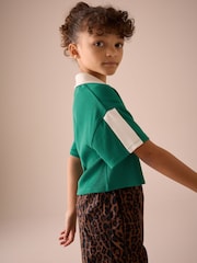 Green Boxy Varsity T-Shirt (3-16yrs) - Image 4 of 8
