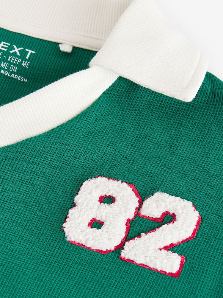 Green Boxy Varsity T-Shirt (3-16yrs) - Image 8 of 8