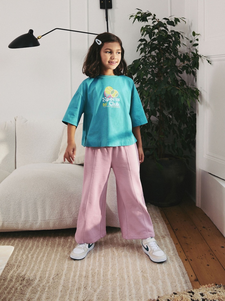 Blue 100% Cotton Graphic Print T-Shirt (3-16yrs) - Image 1 of 7