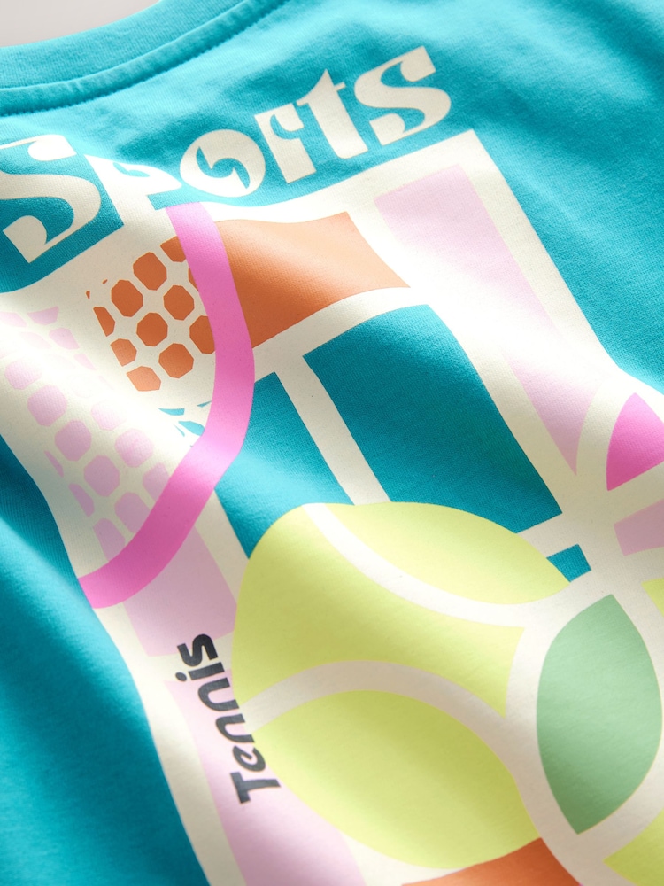 Blue 100% Cotton Graphic Print T-Shirt (3-16yrs) - Image 7 of 7