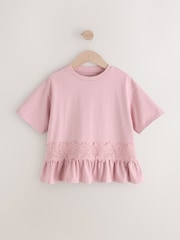 Pink Lace Frill Hem T-Shirt (3-16yrs) - Image 5 of 8